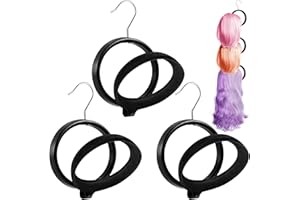 KAQUBE Wig Stand, 3 Pack Velvet Wig Holder with 360°Rotatable Hook, Wig Storage for Multiple Wigs, Keep the Wig in Shape & Perfect, Hanging Wig Stands for Wig Display, Storage, Styling