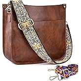 KlaOYer 2 Adjustable Strap Bag,Crossbody Bags Women,Guitar Strap Purse,Vegan Handbags Soft Shoulder Bag For Women