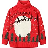 Mud Kingdom Boys Christmas Sweaters Turtleneck Xmas Reindeer Festive Pullover 2T-Size 8