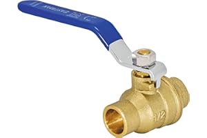 Eastman 20061LF Heavy-Duty Full Port Ball Valve, 1/2 inch Sweat, Brass