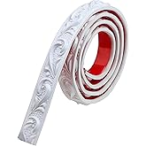Duzzy Molding Trim Wall Trim, 16.4 Feet Self-Adhesive Flexible DIY Peel and Stick Crown Molding Ceiling Molding Suitable for Mirror Edge, TV Background Wall, Home Wall Decor (White)