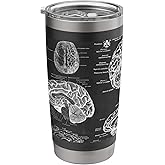 Brain Anatomy Vintage Medical Diagrams Stainless Steel Insulated Tumbler