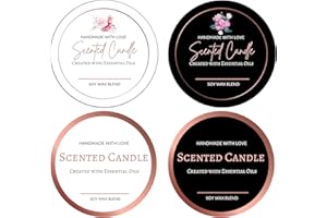 Mobiusea Creation Candle Label Roll | 300pcs Rose Gold Labels for Candle Making Supplies, Tins, Containers, Jars with Lids, Boxes Packaging