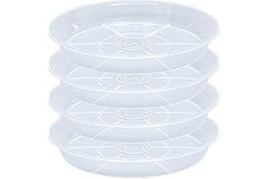 NIMYAU Clear Plant Saucer 4 Pack 4 6 8 10 12 14 16 18 20 Inch, Plastic Plant Saucers Durable Thicker Plant Tray Flower Pot for Indoors Outdoors, Not Holes Plant Water Catcher for Plant Base