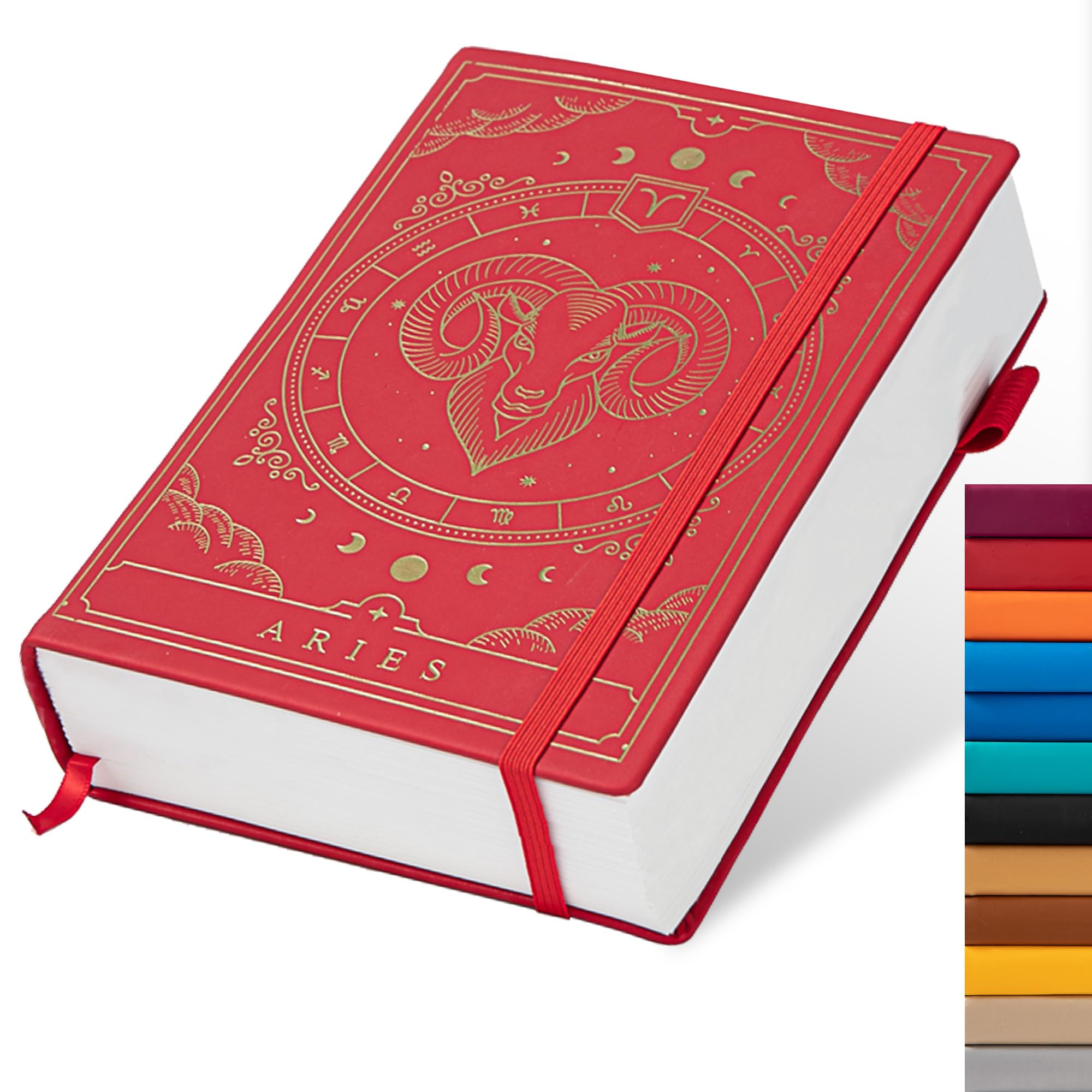 TIEFOSSI Constellations A5 Dotted Hardcover Journal Notebook, 100gsm 400pages Writing Paper, Bullet Organizers Notebook for Women, Men, Teens (Aries)