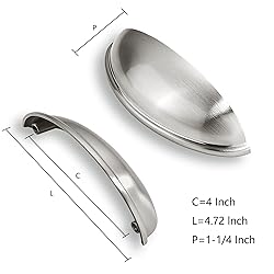 CABDM 10 Pack 4" Drawer Pulls Brushed Satin Nickel