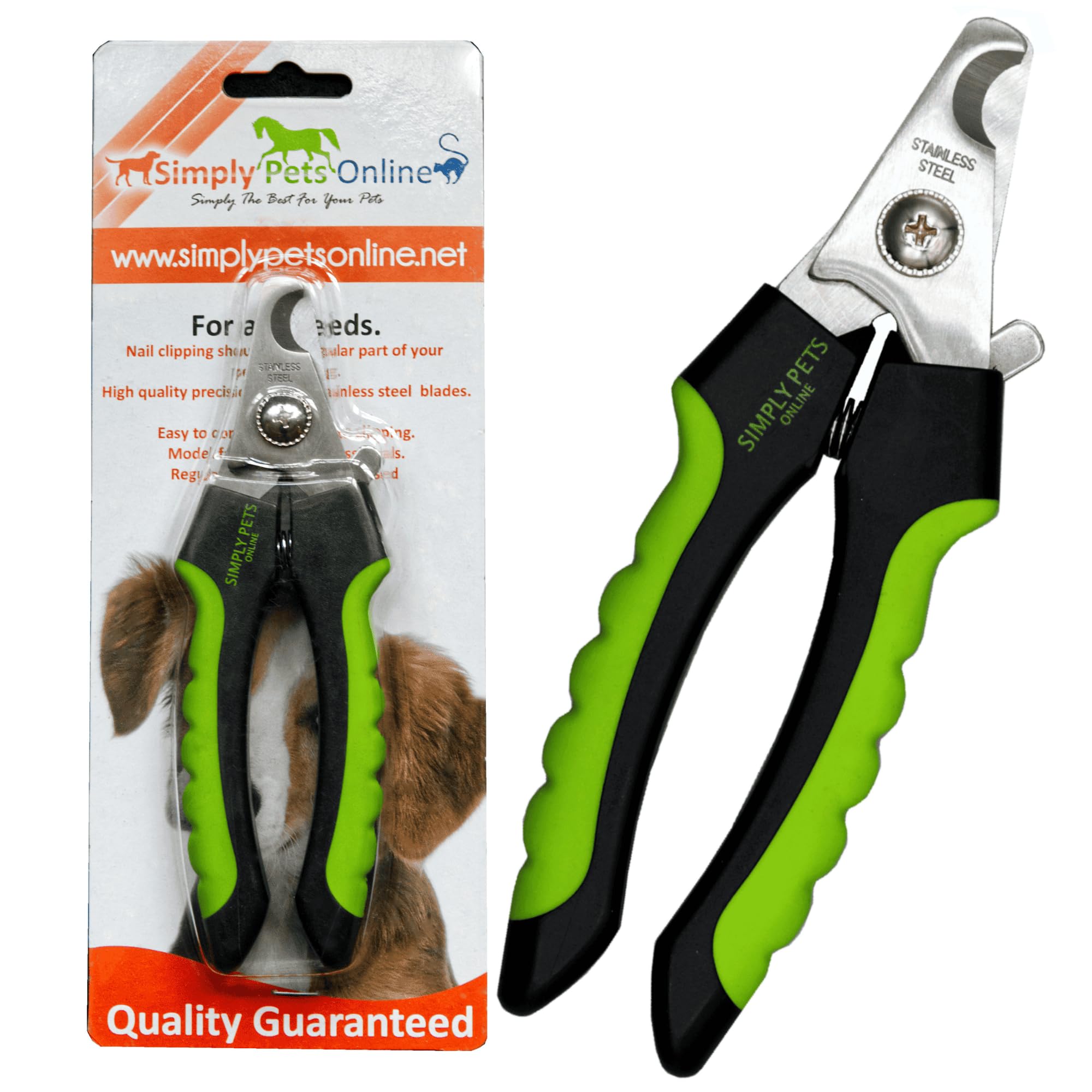 Dog Nail Clippers with Safety Guard - UK Veterinarian Brand - Professional Stainless Steel Dog Nail Trimmers - Suitable for Dogs with Thick Nails