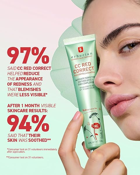 CC RED CORRECT – SKINCARE-FIRST GREEN COLOR CORRECTOR WITH CENTELLA ASIATICA, ILLUMINATING GREEN COLOR CORRECTOR WITH REDNESS COVERAGE AND SPF 25 – SOOTHES & HYDRATES – CICA, KOREAN SKINCARE – 0.5 OZ