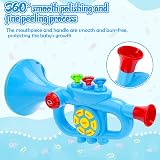 Luckits Kids Trumpet Toy Blue Light Music Plastic Horn Clarinet Learning Gift view 3