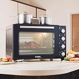 Cooks Professional Mini Portable Oven with Two Ceramic Hobs 48L Black Silver view 3