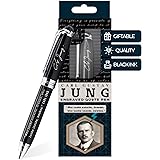 Carl Jung Engraved Inspirational Quote Pen - Who looks outside, dreams; Who looks inside, awakes. - Psychology Gifts for Psyc
