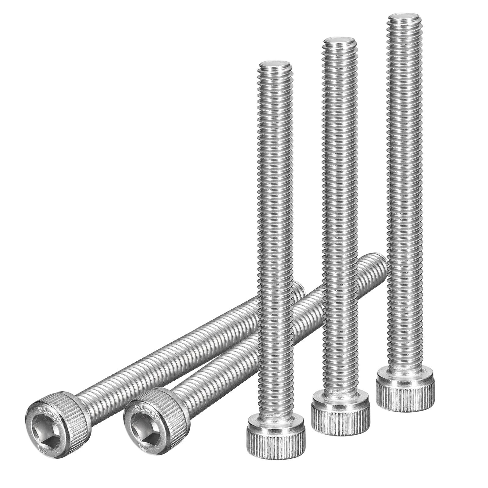 DTGN M6x60mm Socket Head Cap Screws Bolts, 10Pcs 304 Stainless Steel 18-8, Metric Machine Hex Socket Screw, Hex Drive, Bright Finish, UNC Coarse Thread Fully Threaded