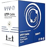 VIVO 500ft Bulk Cat6 Wire, Full Copper Ethernet Cable, 23 AWG, UTP Pull Box, LAN Network, White, CABLE-V017W