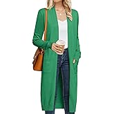 GRACE KARIN Women's 2026 Trendy Long Cardigans Sweater Lightweight Open Front Long Sleeve Maxi Duster Coats with Pockets