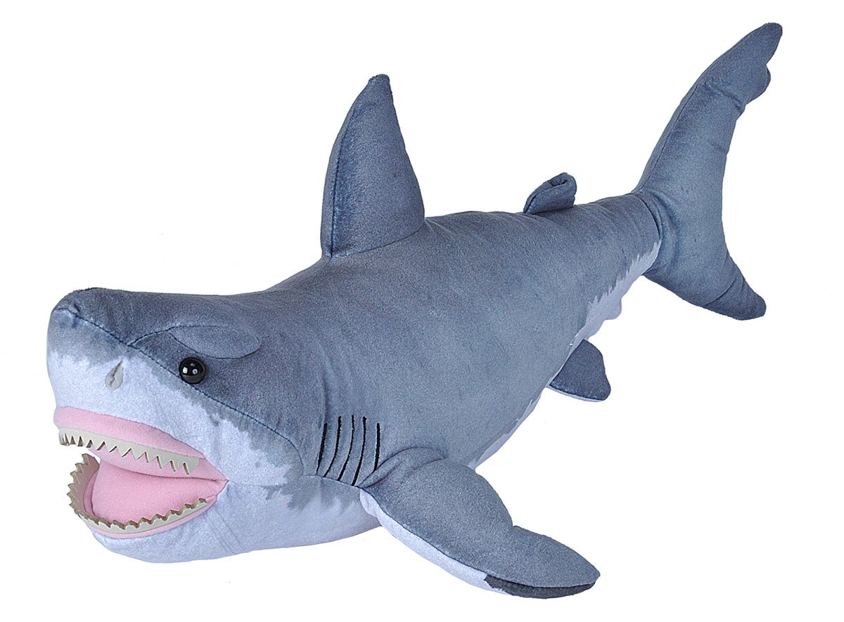 Wild Republic 22422 White Shark, Stuffed Animal, Plush Toy, Gifts for Kids, Living Ocean 24 Inches