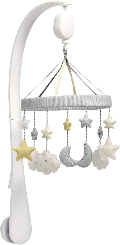 Mamas & Papas Welcome To The World Musical Cot Mobile White Cloud Stars