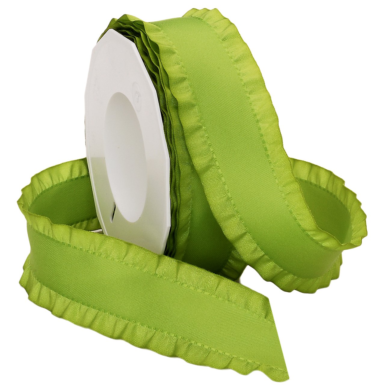 Morex Ribbon Double Ruffle Ribbons for Wedding Bridal Shower Décor, Gift Wrapping, Birthday, Sewing and Crafts, 1-1/2-Inch by 16.5-Yard, Citrus