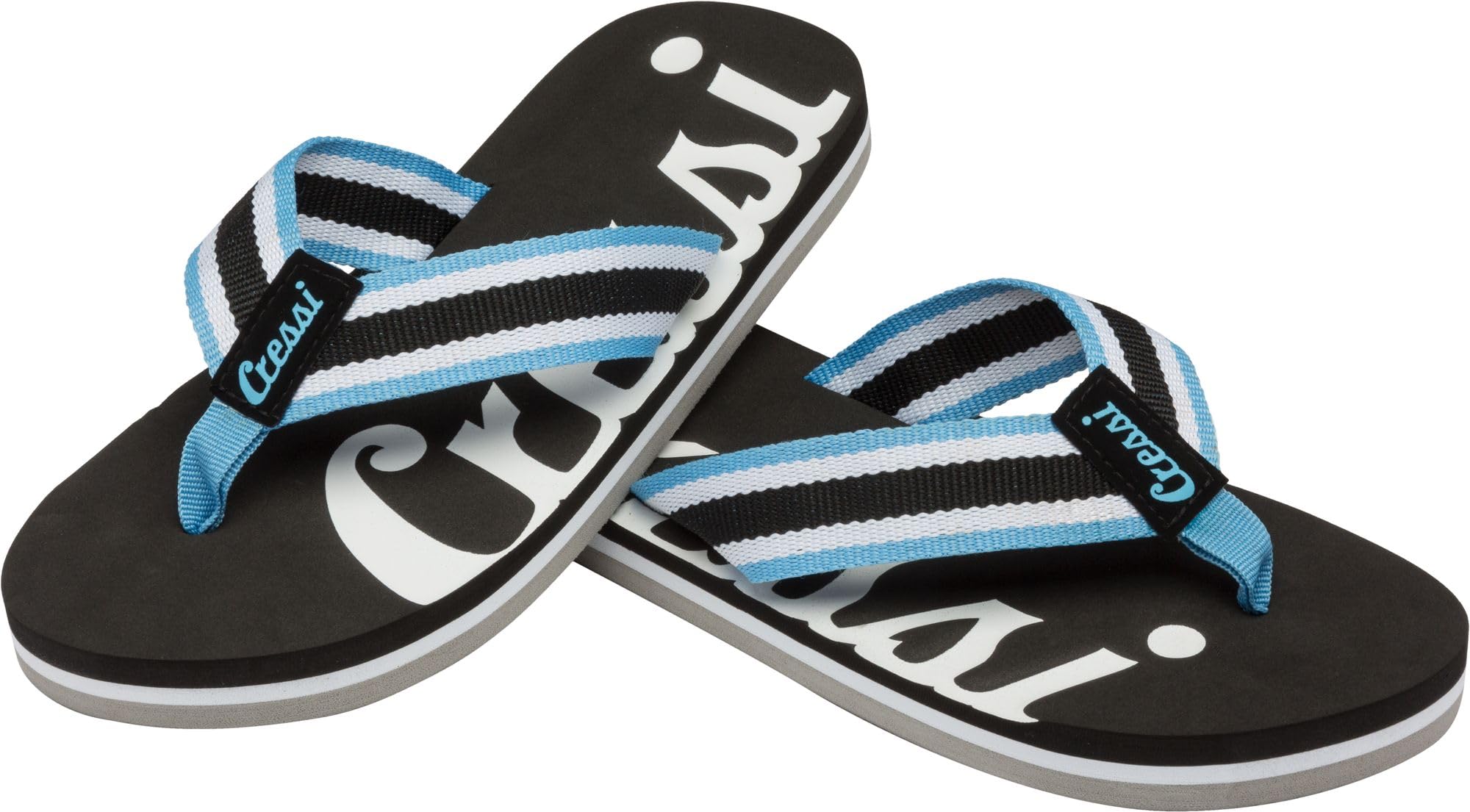Cressi Portofino Flip Flop - Black/LightBlue, 11.5