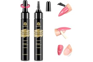 UNA GELLA Quick Removal Gel Nail Glue Remover for Press On Nails: Acrylic Nails Semi Solid Nail Glue Acetone-Free, Not for Gel Polish Base Coat Soak Off Remover Kit Drip Use, 12ml*2pcs