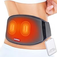 comfheat Portable Back Heating Pad with Vibration Massage, Cordless Lower Back Heating Wrap for Lower Back Pain, Heated Waist