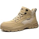 JSTDOIT Work Boots for Men,Lightweight Breathable High Top Steel Toe Boots,Indestructible Steel Toe Shoes,Non Slip Safety Work Shoes.