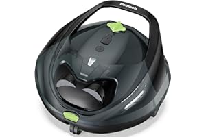 Pooloob PF1 Cordless Pool Vacuum Cleaner Robot: 150 Min Runtime, Triple Layer Filtration, Floor Only Cleaning for Above/In Gr