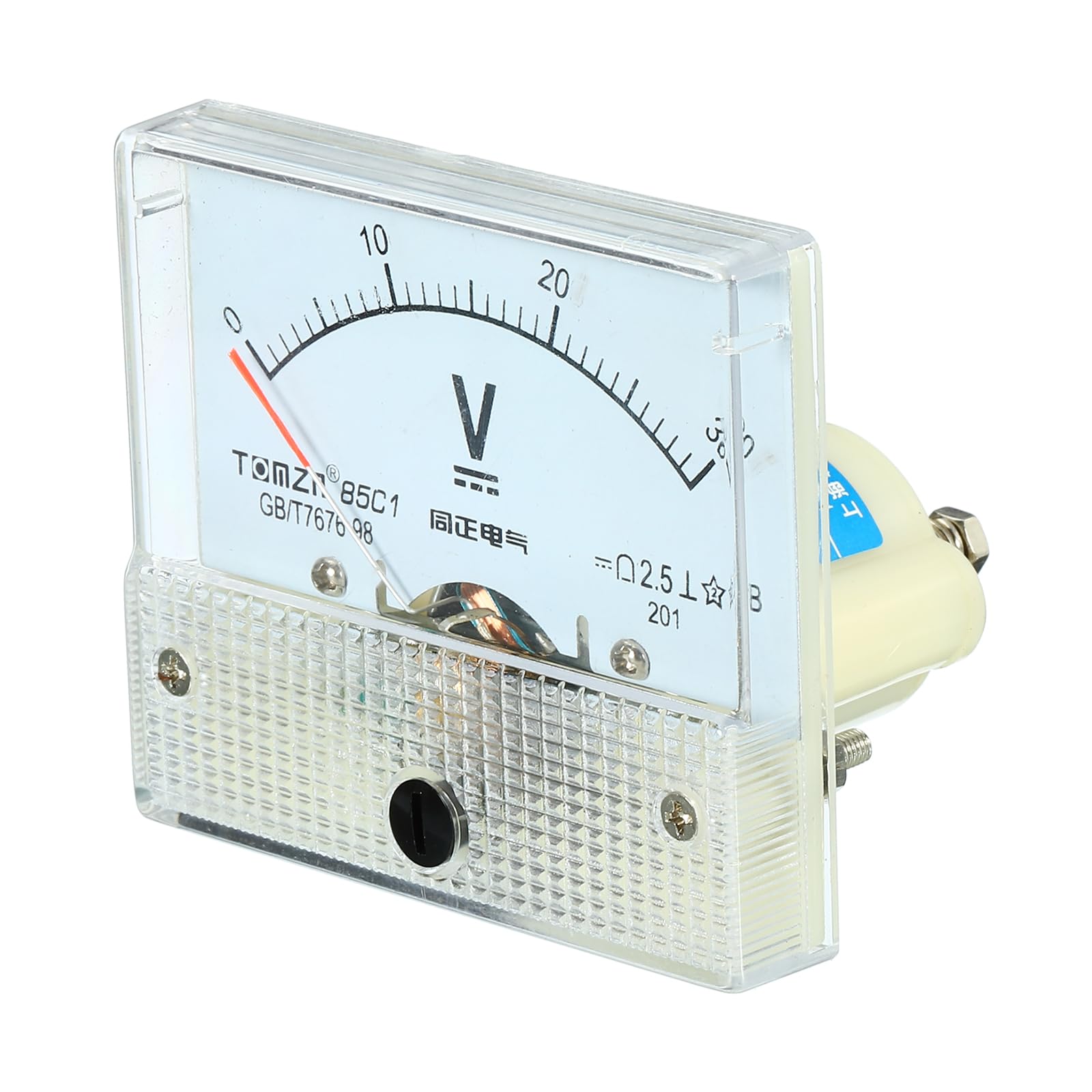YOKIVE Analog Panel Voltmeter, 85C1 DC 0-30V Volt Meter Gauge, Great for Circuit Testing Measurement Equipment (White, Rectangle)