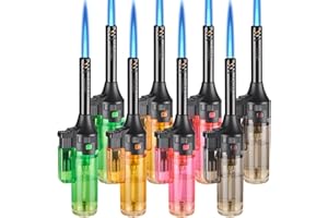 8 Pack Butane Torch Lighter, Mini Refillable Windproof Jet Flame Lighters with Safety Lock, Refillable Adjustable Flame Butan