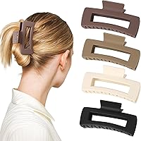 AIMIKE Large Hair Claw Clips 4.1 Inch, Matte Claw Clips for Thick Hair, Strong Grip Rectangle Hair Clips for Thick/Thin Hair,