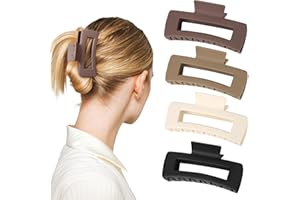 AIMIKE Large Hair Claw Clips 4.1 Inch, Matte Claw Clips for Thick Hair, Strong Grip Rectangle Hair Clips for Thick/Thin Hair,