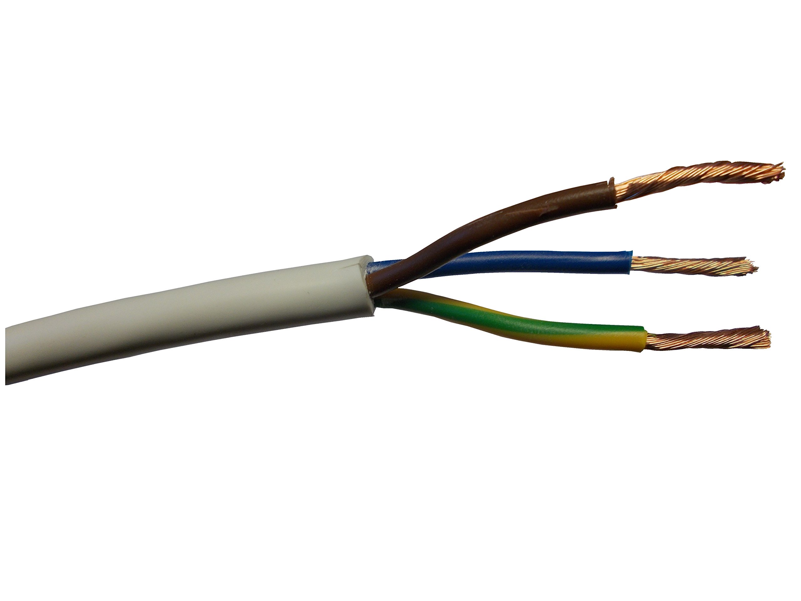 3183Y 3-Core Electric Cable 1mm 8.75A White Round Flexible (15m)