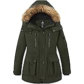 wantdo Plus Size Winter Coats for Women Parka Overcoat Warm Winter Jacket with Hood