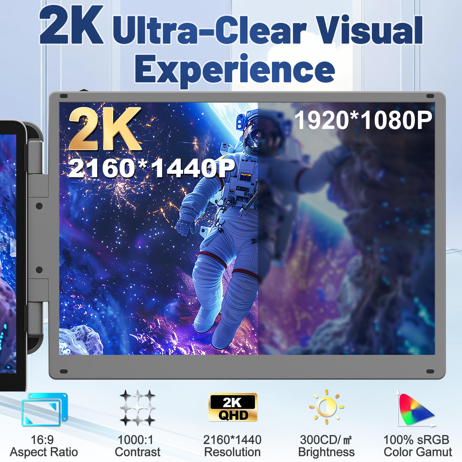 Cenerius 2K Ultra-Clear Laptop Screen Extender, 14