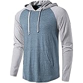 SIR7 Men's Gym Workout Active Long Sleeve Pullover Lightweight Hoodie Casual Hooded Sweatshirts