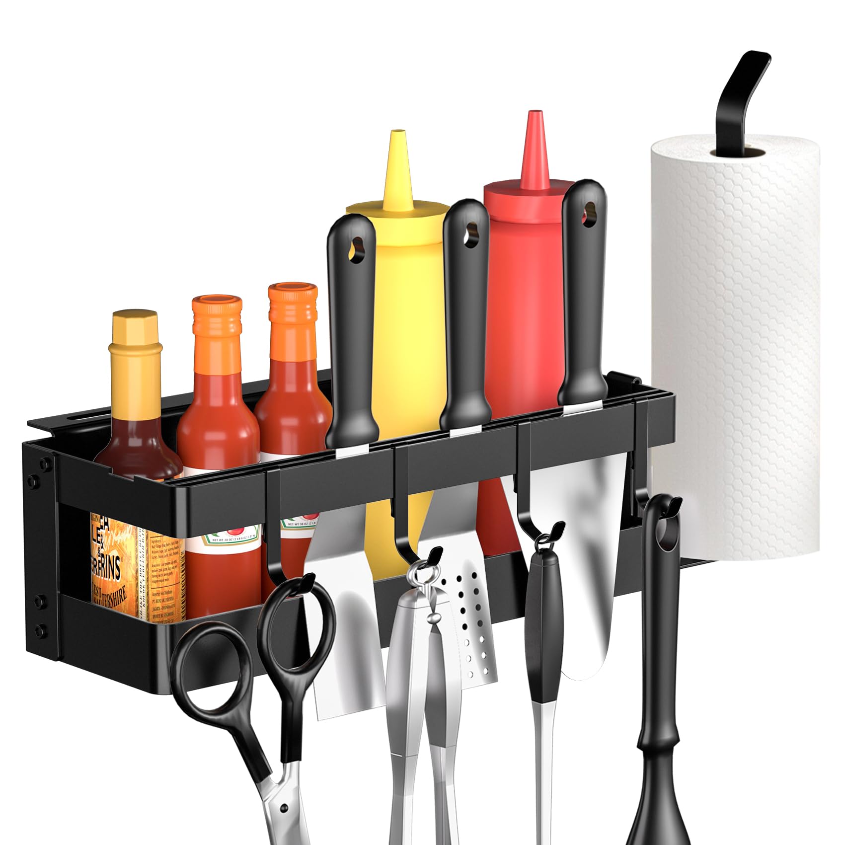 Photo 1 of GAGUIUP Griddle Caddy for Blackstone 17"/28"/36" Griddles/Prep Cart, Grill Caddy Blackstone Griddle Accessories Storage Organize with Paper Towel Holder & 4 Hooks for Outdoor BBQ Grill Accessories