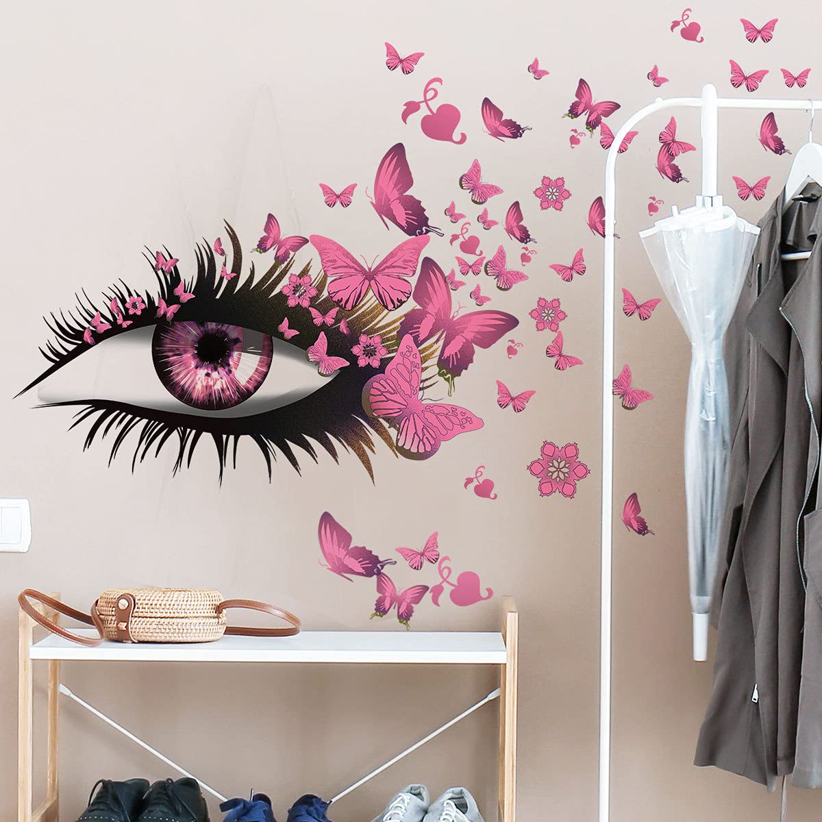 Children's Cartoon Wall Stickers. Red Eye Wall Sticker Butterfly. Cool Wallpaper Decoration. Gift for Boys and Girls (cartoon01)