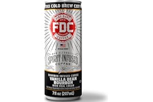 Fire Department Coffee - Nitro Vanilla Bean Bourbon Coffee - Ready to Drink Cold Brew Coffee - Non-Alcoholic - Kosher - Arabica Coffee, No Artificial Flavors - 7 fl oz