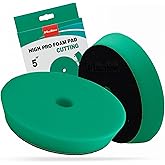Maxshine 5” High Pro Heavy Cutting Foam Pad (Green) | Compatible with DA & Rotary Polishers | Professional Detailing Pad for Cutting, Polishing & Finishing | Bendable, Washable & Reusable