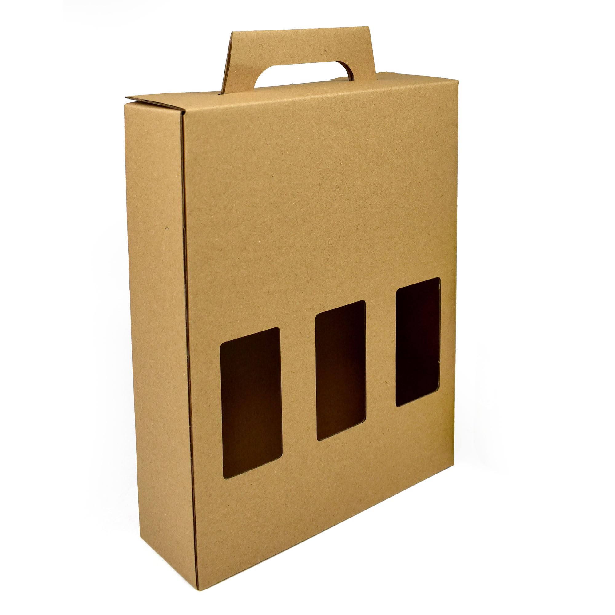 Evergreen Goods 500ml Beer Bottle Carrier Box | Holds 3 Bottles or Cans - 3 Display Windows | Durable Cardboard Holder for Beer, Ale, Cider | Ideal for Home Brew, Gifts and Parties Occasions (10 Box)