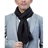 VEXTROFORT Men's Scarf, Fashion Cashmere Feel Scarves for Men Winter Autumn with Tassels Fringes Long