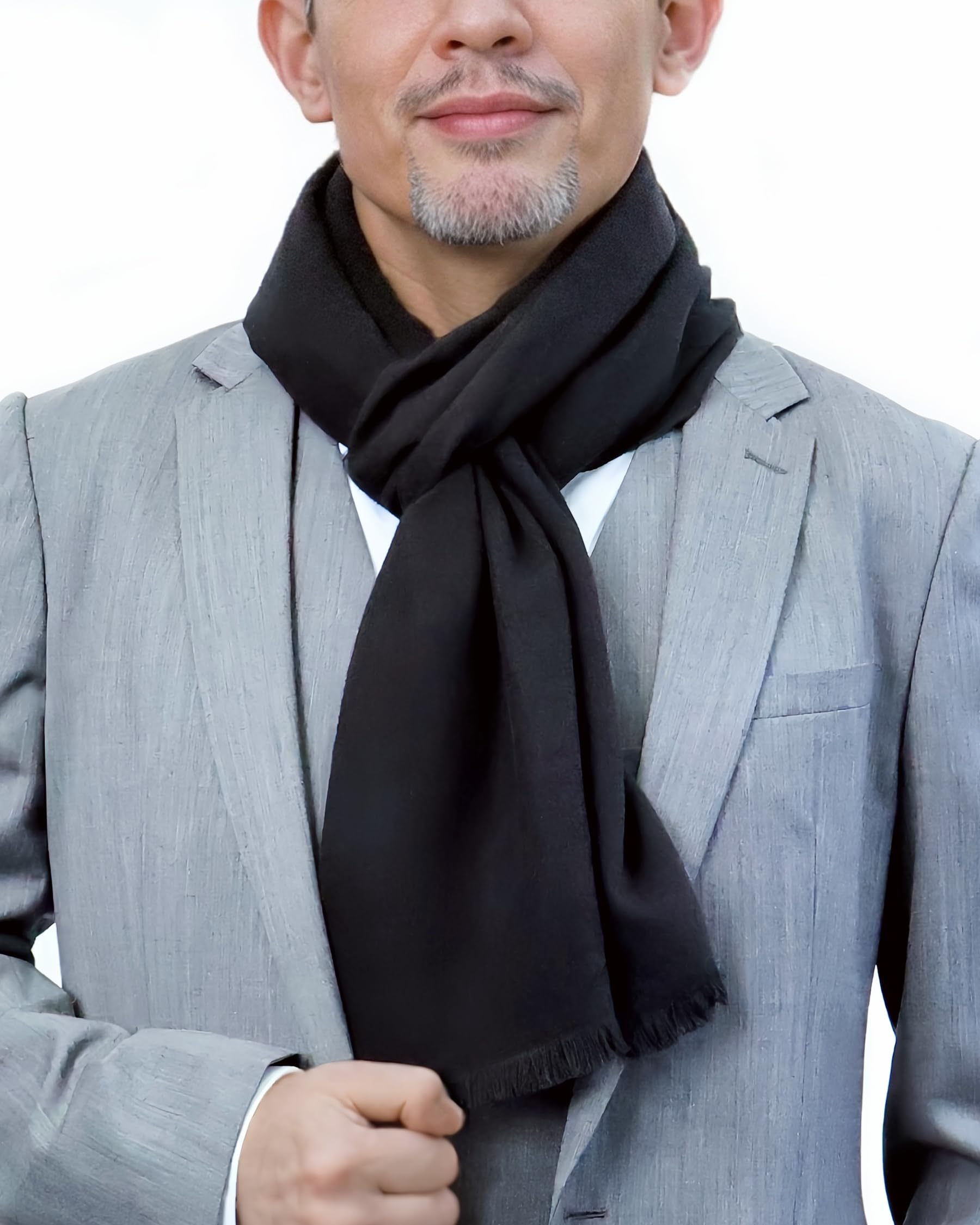 Men's Scarf Fashion Cashmere Feel Scarves for Men Winter Autumn with  Tassels ... | eBay