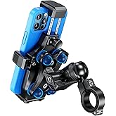 Kewig Motorcycle Phone Mount- [Vibration Dampener] [High-Speed Secure Lock] Motorcycle Cell Phone Holder, Bike Phone Handlebar Mount for 4.7-7.2" Smartphone