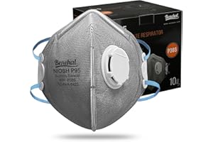 benehal NIOSH-APPROVED P95 Face Masks 10 Pack, Carbon Layer For Odor Reduction, Features Exhalation Valve, Advanced Filter Media For Easy Breathing, Comfortable