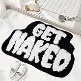 Get Naked Bath Mat, Cute Bath Rug for Bathroom Mat, rregular Non Slip Shower Floor MatUltra Soft Mat Funny Bathroom Decor (Bl