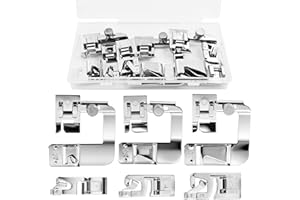 Rolled Hem Presser Foot Set [6 Sizes] Wide & Narrow Hemming Foot for Professional Finish Compatible with Singer Heavy Duty, K
