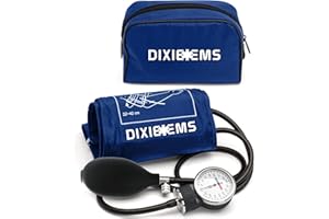 Dixie EMS Deluxe Aneroid Sphygmomanometer Blood Pressure D-Ring Cuff - Royal Blue