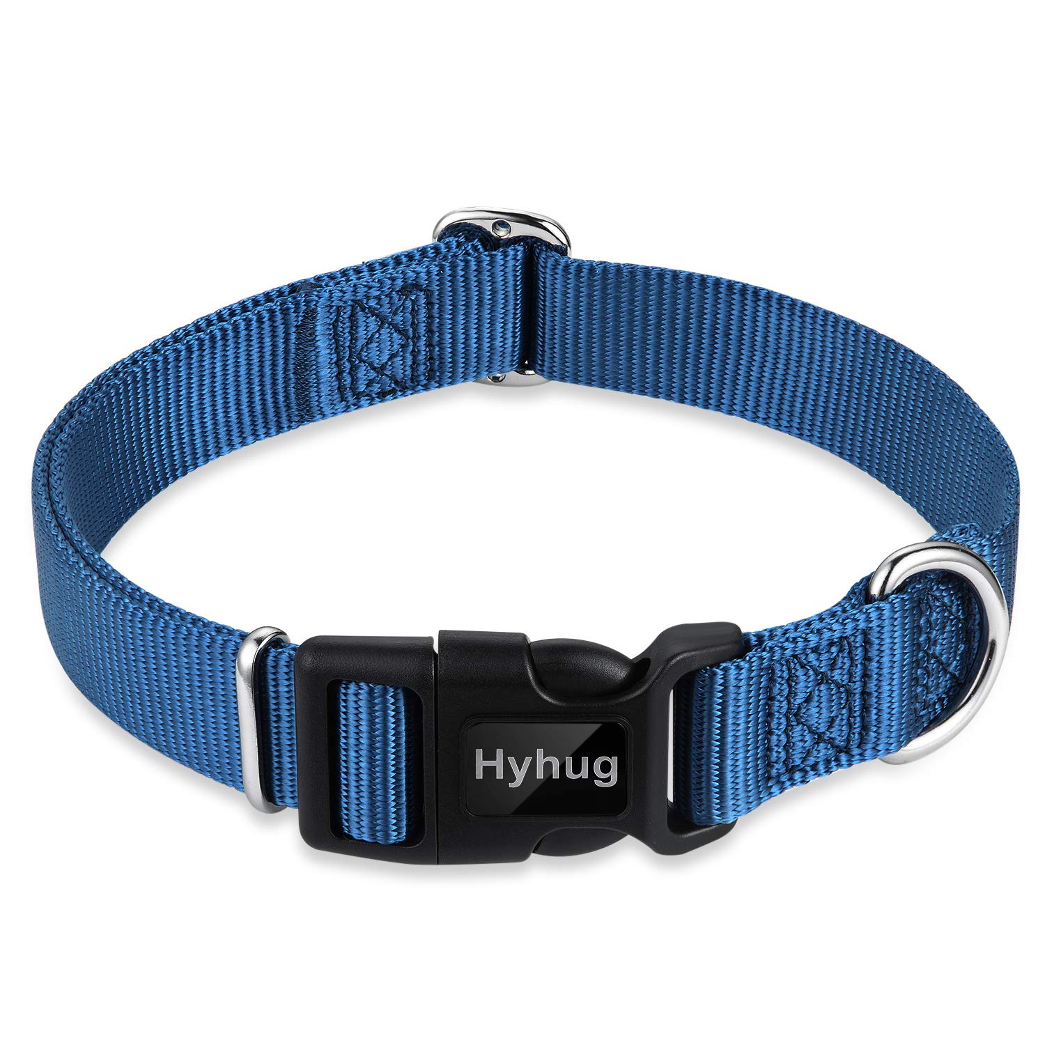 Hyhug Design Classic Basic Nylon Dog Collar, Can Install Dog Tag (Small, Classic Blue) — image 1