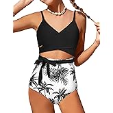 BAVADER Girls Swimsuit Cutout One-Piece Bathing Suit V-Neck Swimsuits for Teens Cute Swimwear with Drawstring Cover Up 9-18y