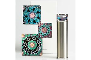 MORLENSCOPE Classic Stainless Steel Handmade Kaleidoscope,5.3” Knight Full VisualNatural Agates Gems Crystals and Healing Stones Core Box,Anniversary Birthday Christmas Thanks Giving New Year Present Gift