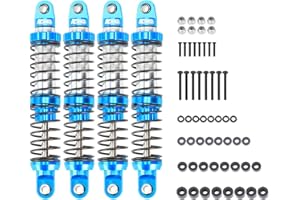 RCAWD 80mm Shock Absorbers 7075 Universal for 1/10 RC Crawler Upgrades, RC Shocks Dampers with Spring for SCX10 I II III Pro 90046 AXI231017 TRX4 TRX6 Redcat D90 MST Blue